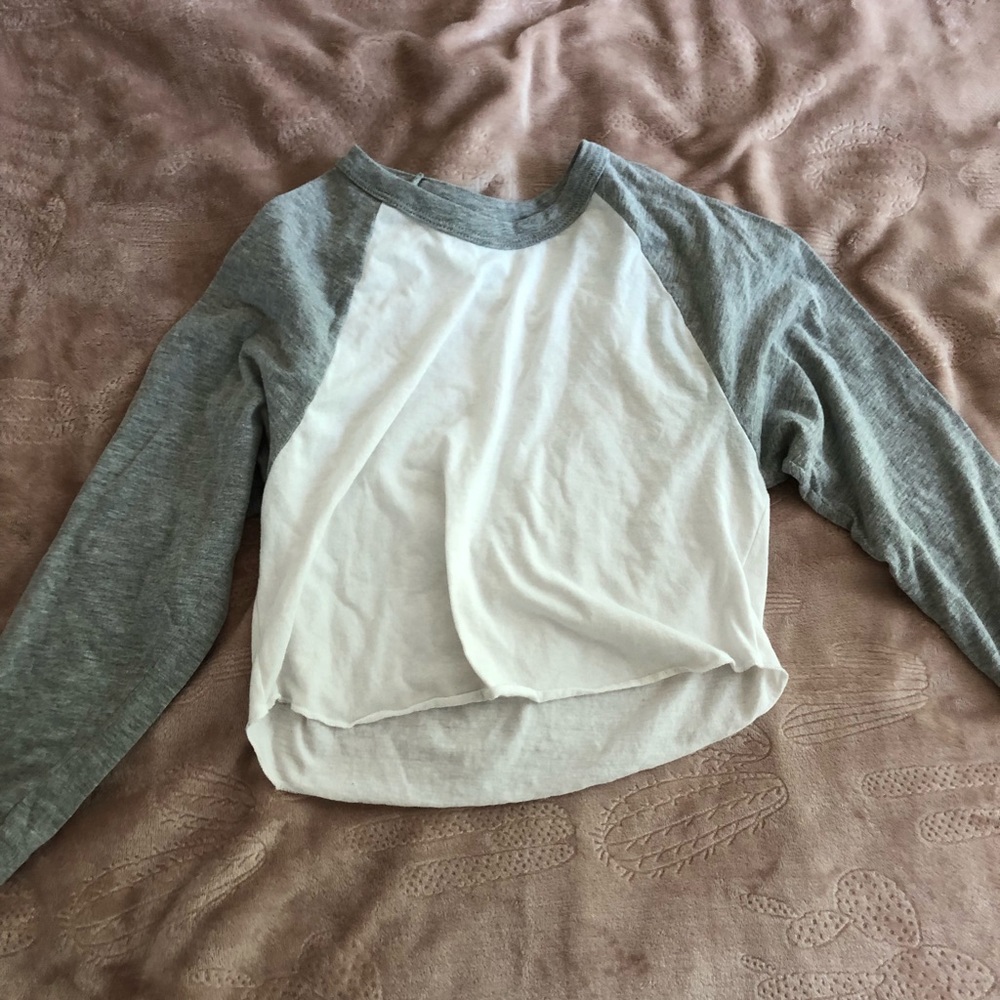 Baseball tee crop top